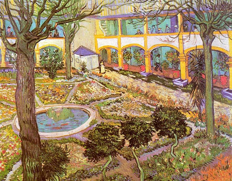 Vincent Van Gogh The Courtyard of the Hospital in Arles oil painting image